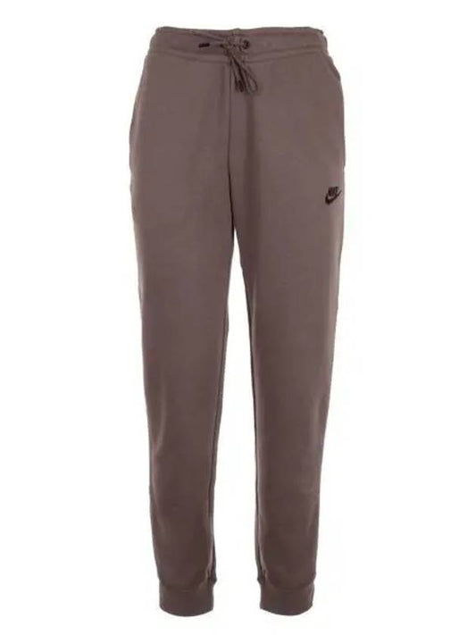 Women's Essentials Regular Fleece Track Pants Olive Grey - NIKE - BALAAN 2
