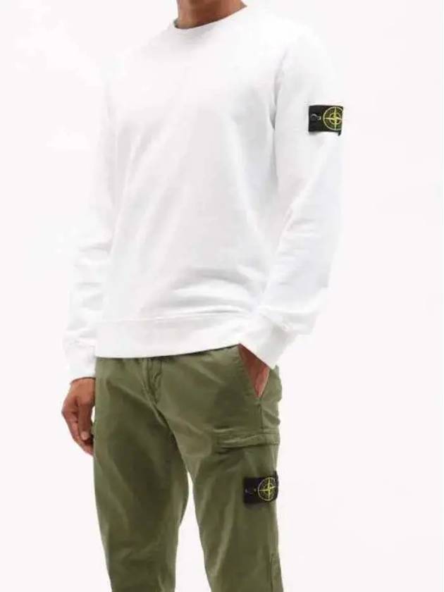 Garment Dyed Cotton Crewneck Sweatshirt White - STONE ISLAND - BALAAN 3