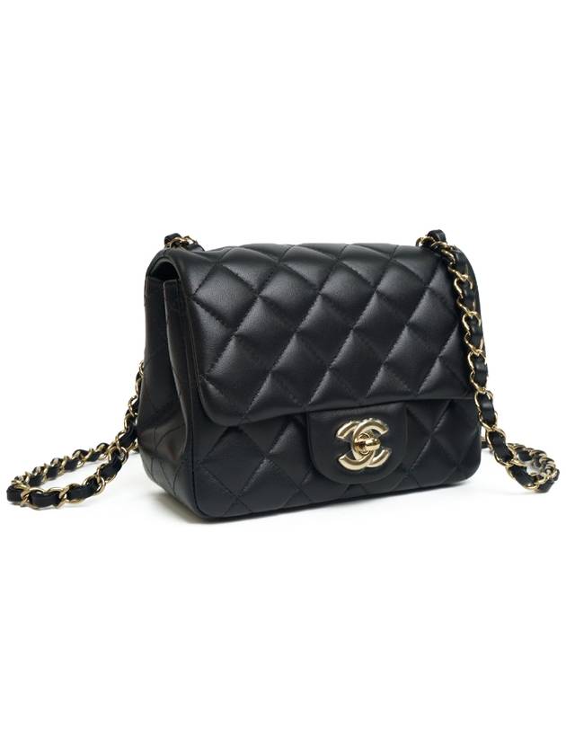 Mini Flap Lambskin Cross Bag Light Black - CHANEL - BALAAN 3