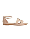 Santorini Calfskin Sandals Beige Nude - HERMES - BALAAN.