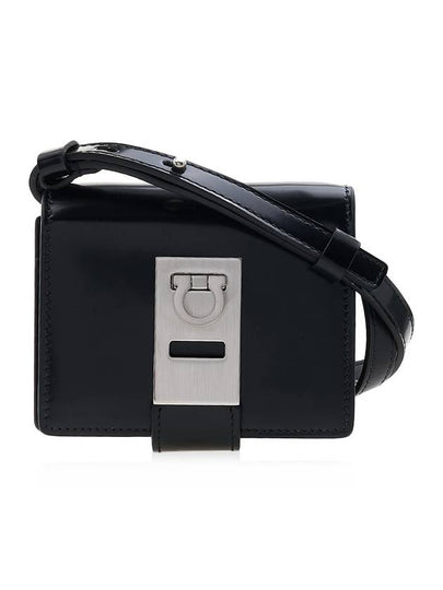 Gancini Strap Card Wallet Black - SALVATORE FERRAGAMO - BALAAN 2