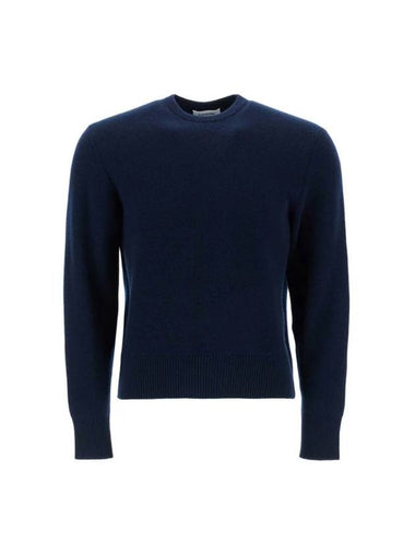 Arm Band Merino Wool Pique Knit Top Navy - THOM BROWNE - BALAAN 1