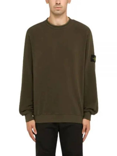 Stretch Cotton Fleece Mock Turtleneck Sweatshirt Olive Green - STONE ISLAND - BALAAN 2