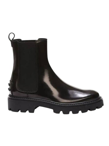 Leather Glossy Chelsea Boots Black - TOD'S - BALAAN 1