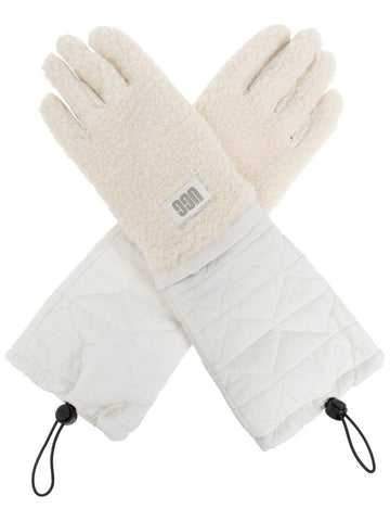 UGG Gloves With Faux Fur, Women's, Cream - UGG - BALAAN 1