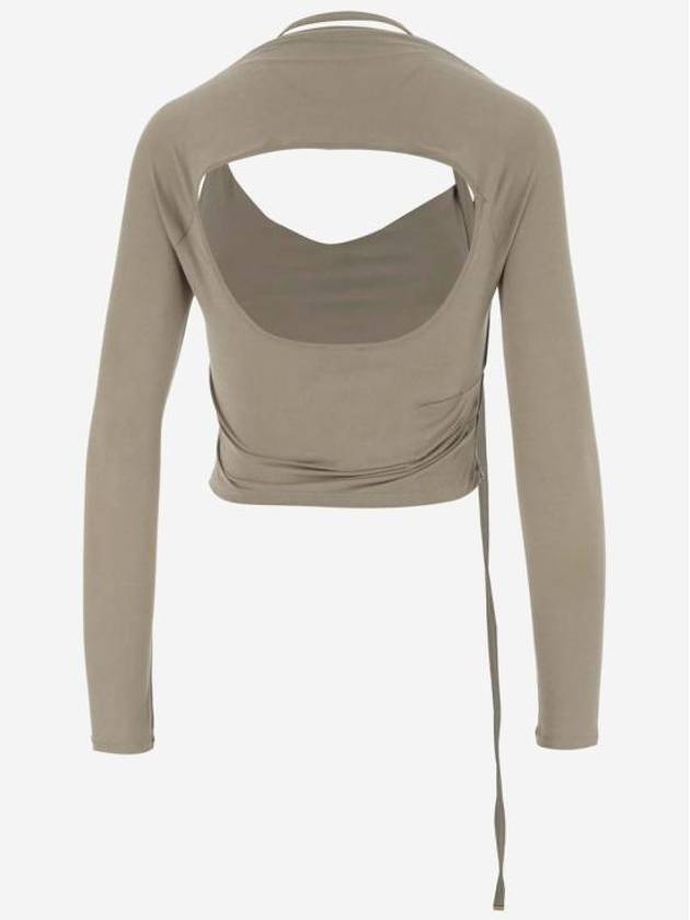 Jacquemus Long Sleeve T Shirt 233TO073 2307 530 Free LIGHT KHAKI - JACQUEMUS - BALAAN 2