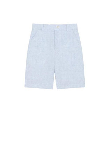 Tailored Boke Flower Button Linen Shorts Light Blue - KENZO - BALAAN 1