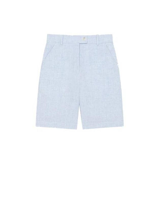 Tailored Boke Flower Button Linen Shorts Light Blue - KENZO - BALAAN 1