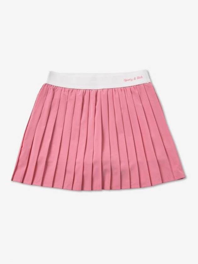 Women's Classic Logo Pleated Skirt Pink - SPORTY & RICH - BALAAN 2