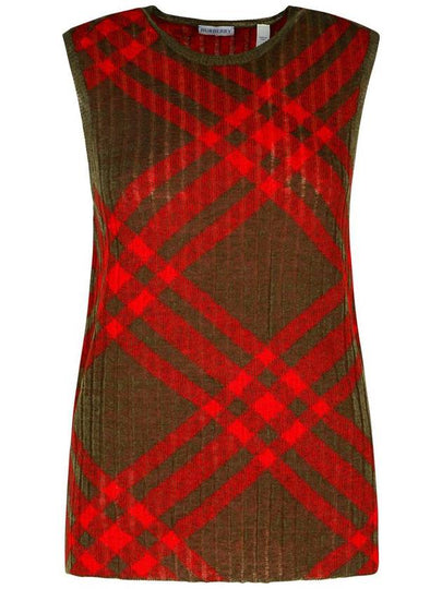 Checked wool blend sleeveless roach - BURBERRY - BALAAN 2