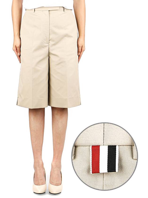 High-Waist Bermuda Shorts Beige - THOM BROWNE - BALAAN 2