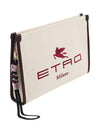 Embroidered Logo Clutch Bag Beige - ETRO - BALAAN 4