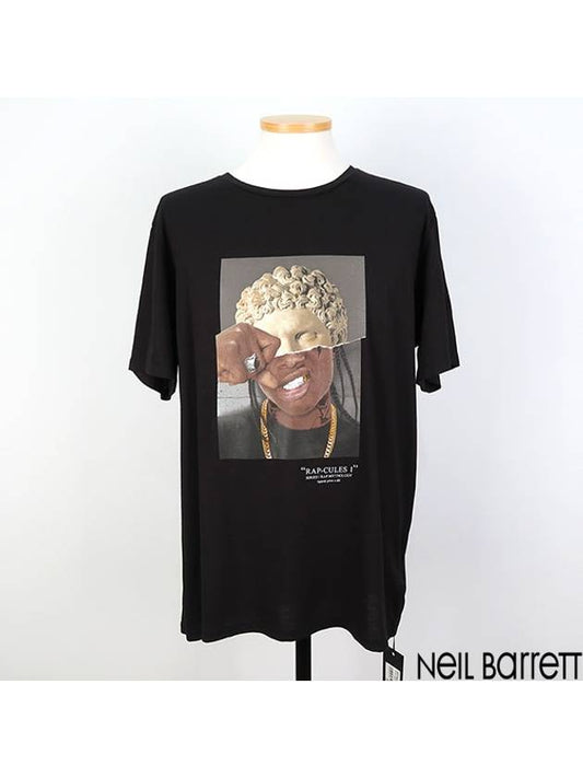 Rapcolors Printing Short Sleeve TShirt Black PBJT686S - NEIL BARRETT - BALAAN 1