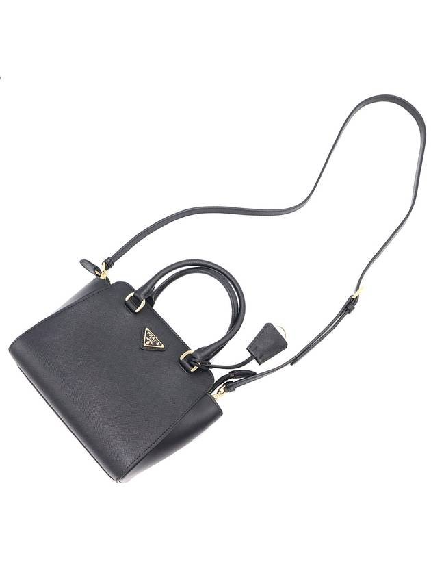 Women s Prada 1BA380 Black Saffiano Gold Triangle Logo Mini Tote 2WAY gt bag Gangbuk used luxury goods - PRADA - BALAAN 8