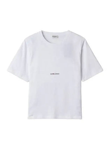 Rive Gauche Short Sleeve T Shirt White - SAINT LAURENT - BALAAN 1