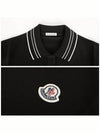 Logo Patch Short Sleeve PK Shirt Black - MONCLER - BALAAN 6