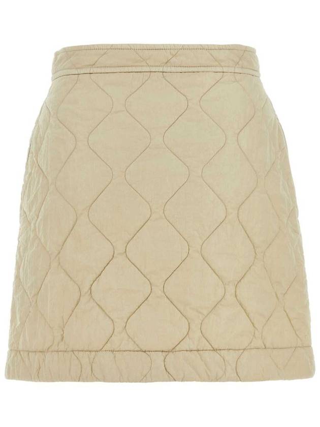 Quilted Nylon A-Line Skirt Beige - BURBERRY - BALAAN 3