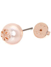 Crystal Pearl Stud Earring Rose - TORY BURCH - BALAAN 8