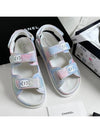 printed fabric velcro sandals pink blue - CHANEL - BALAAN.