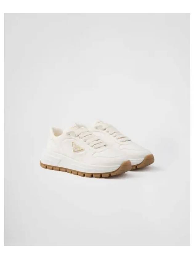 Triangle Logo Low Top Sneakers Ivory - PRADA - BALAAN 2