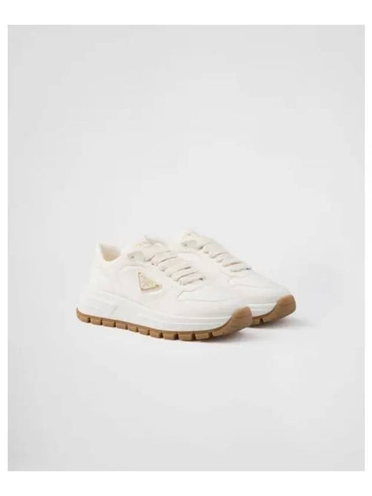 Triangle Logo Low Top Sneakers Ivory - PRADA - BALAAN 2