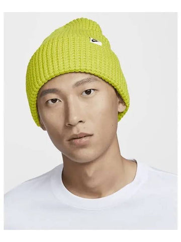 Peak Waffle Knit Beanie Bright Cactus FZ2123 357 720983 - NIKE - BALAAN 1