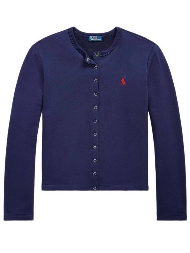 Embroidered Snap Button Cardigan Blue - POLO RALPH LAUREN - BALAAN 2