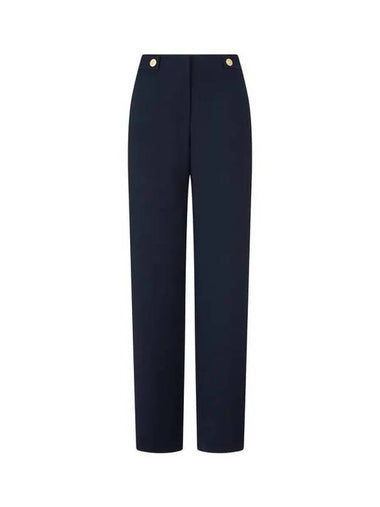 Women s Waist Button Wide Pants Navy - GIORGIO ARMANI - BALAAN 1