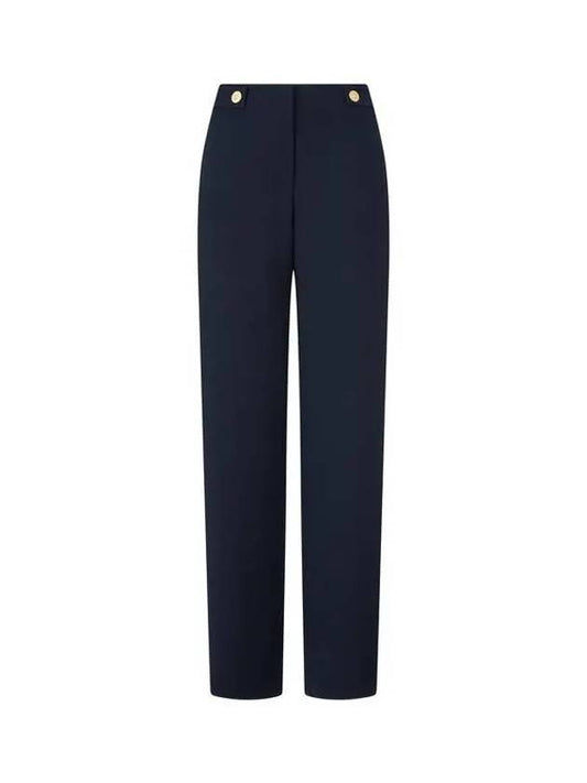 Women s Waist Button Wide Pants Navy - GIORGIO ARMANI - BALAAN 1