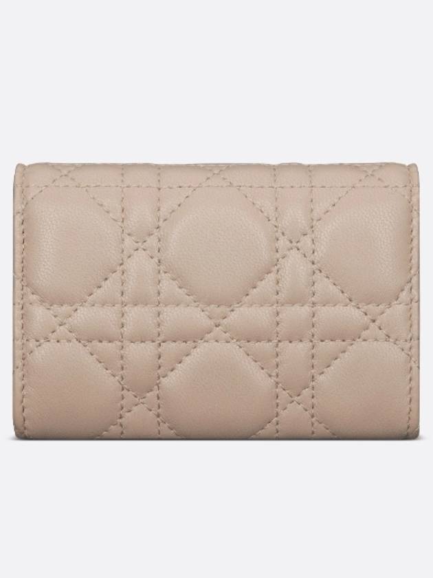 XS Lady Cannage Lambskin Flap Wallet Powder Beige - DIOR - BALAAN 5