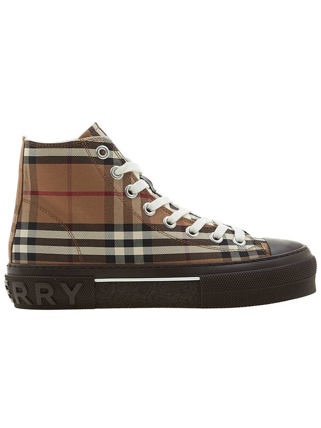 Vintage Check Stripe Logo High Top Sneakers Brown - BURBERRY - BALAAN 3