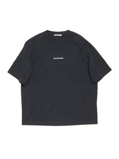 Stamp Logo Cotton Short Sleeve T-Shirt Black - ACNE STUDIOS - BALAAN 2