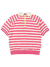 striped terry loose fit t-shirt OF9004LAPINK - ONOFF - BALAAN 3