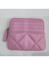 19 Nineteen Lambskin Card Slot Zipper Wallet Pink Silver AP2086 - CHANEL - BALAAN 2