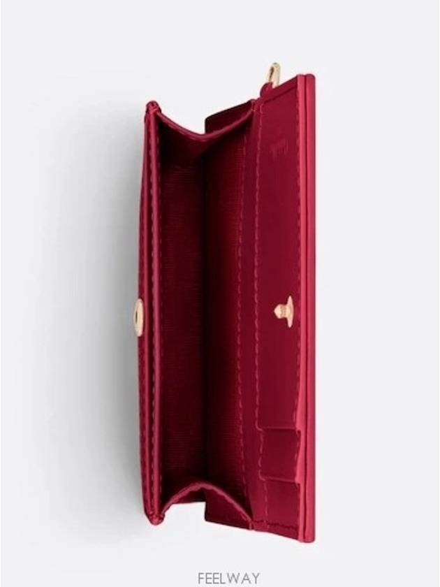 Lady Cannage Patent Calfskin Flap Card Wallet Red - DIOR - BALAAN 3