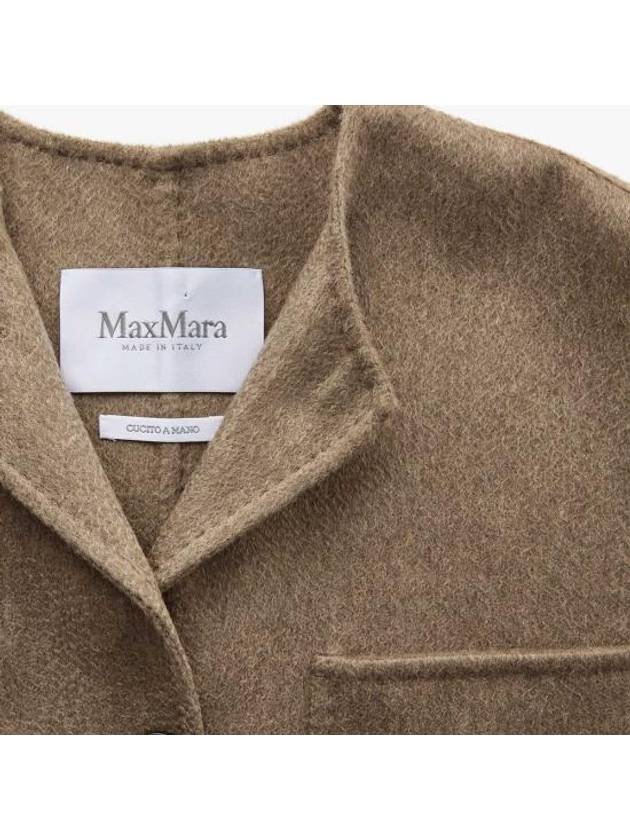 Albata Crew Neck Belt Single Coat Brown - MAX MARA - BALAAN 4