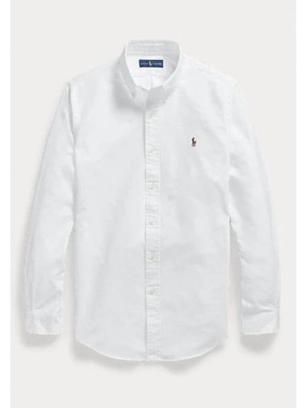 Embroidery Pony Oxford Long Sleeve Shirt White - POLO RALPH LAUREN - BALAAN 2