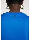 XS size Max Mara SANTE Ssangde logo cotton tshirt 59760439 003 blue - WEEKEND MAX MARA - BALAAN 6