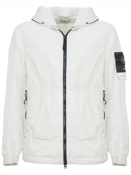 Wappen Patch Skin Touch Nylon Hooded Jacket White - STONE ISLAND - BALAAN 2