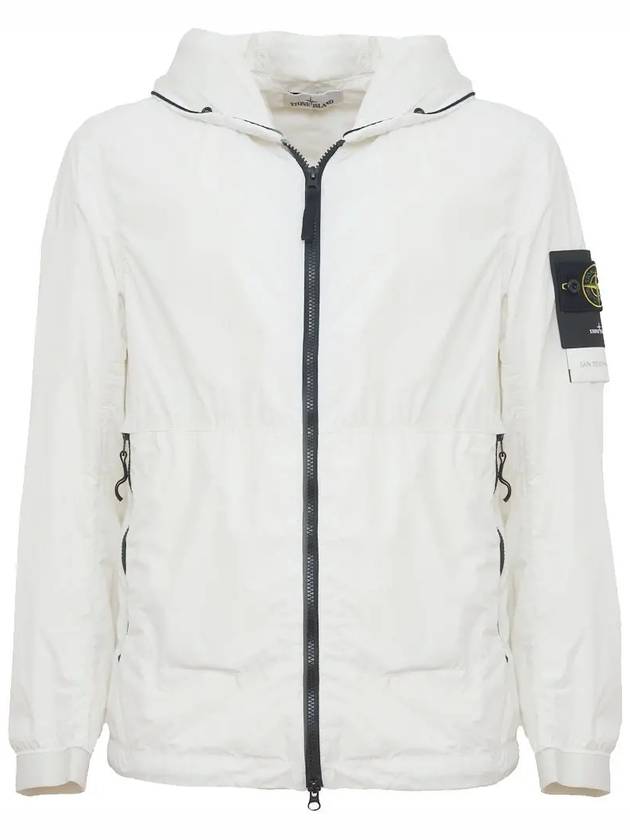 Wappen Patch Skin Touch Nylon Hooded Jacket White - STONE ISLAND - BALAAN 2