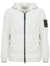 Wappen Patch Skin Touch Nylon Hooded Jacket White - STONE ISLAND - BALAAN 3