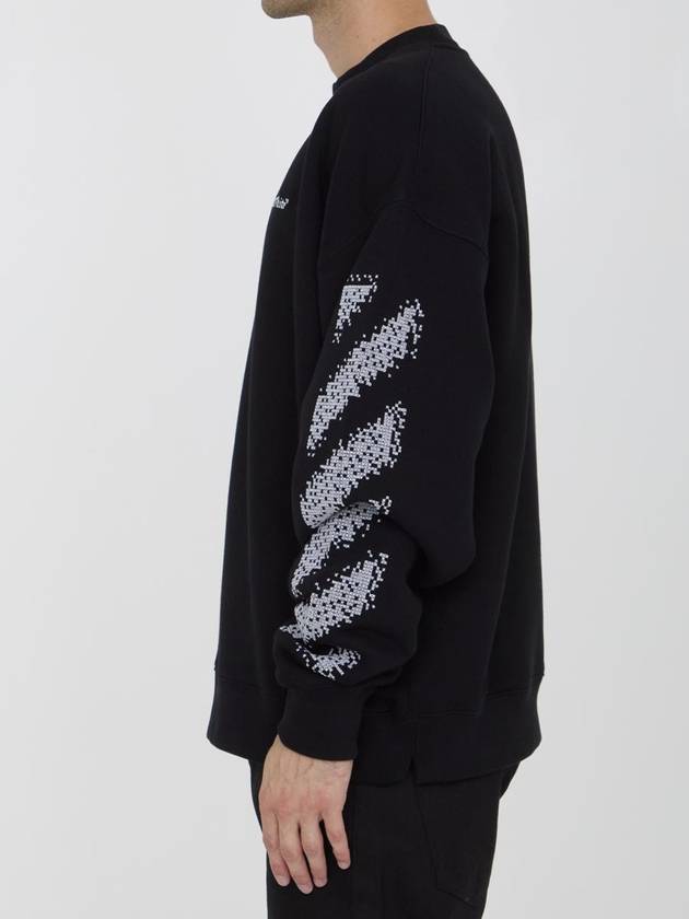 Pixel Diag Sweatshirt - OFF WHITE - BALAAN 3