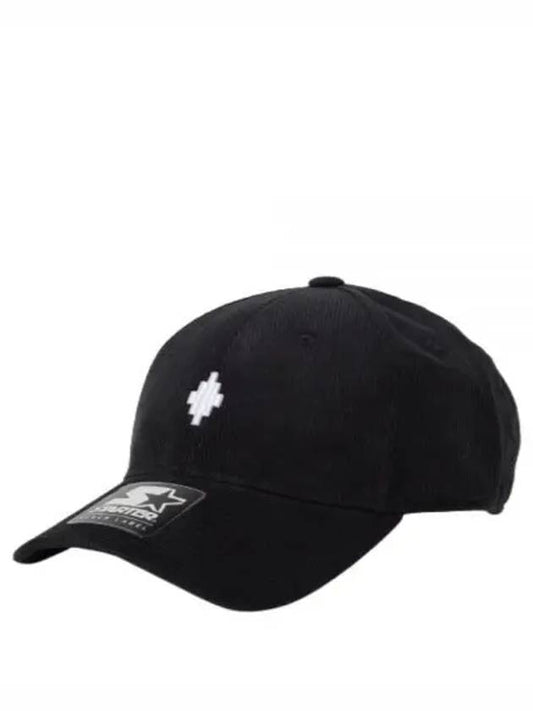 Cross Corduroy Base Ball Cap Black - MARCELO BURLON - BALAAN 2