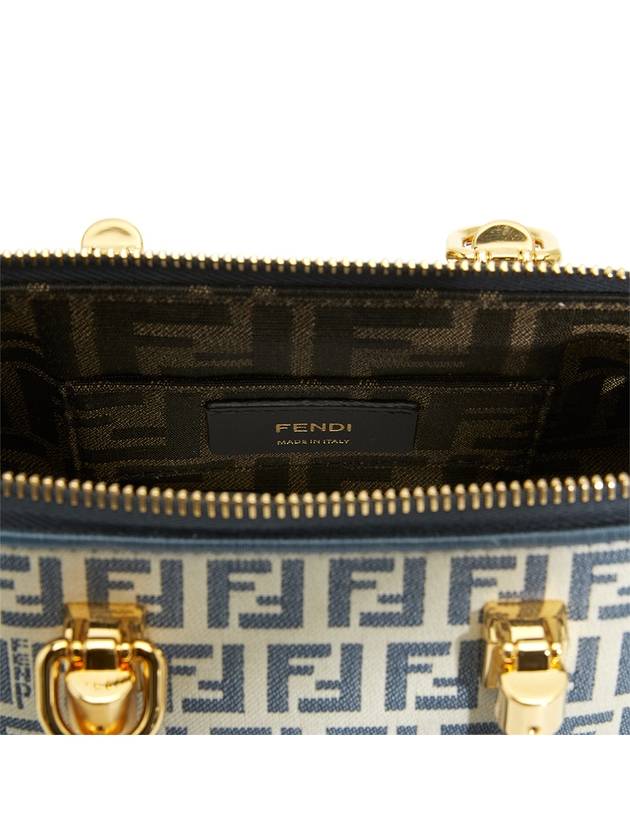 FF Small Fabric Tote Bag Blue - FENDI - BALAAN 9