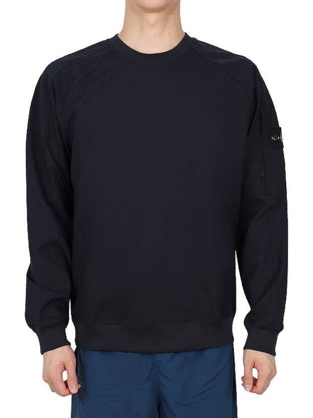 Crewneck Stretch Nylon Badge Sweatshirt Navy - STONE ISLAND - BALAAN 2