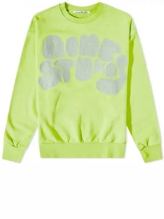 Bubble Logo Crew Neck Sweatshirt Green - ACNE STUDIOS - BALAAN 2