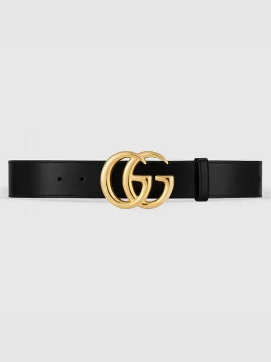 Double G Buckle Leather Belt Black - GUCCI - BALAAN 2