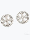 Miller Crystal Stud Earrings Silver - TORY BURCH - BALAAN 2