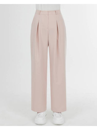 Meryl Office Setup Pintuck Secret Banding Basic Straight Wide Slacks Pants Powder Pink MERYL08PP - RAMUSTUDIO - BALAAN 1