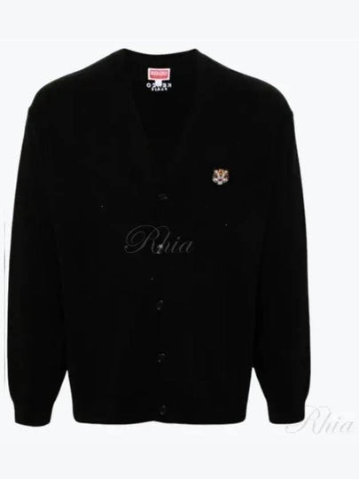 Lucky Tiger Knit Wool Cardigan Black - KENZO - BALAAN 2